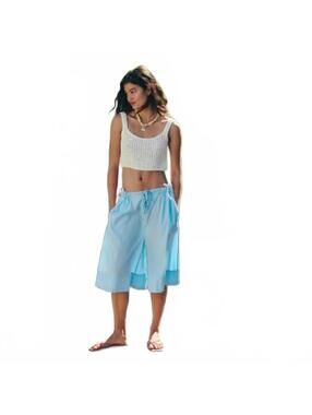 FREE PEOPLE Menorca Slouchy Capri Pants in Larkspur Size M #968